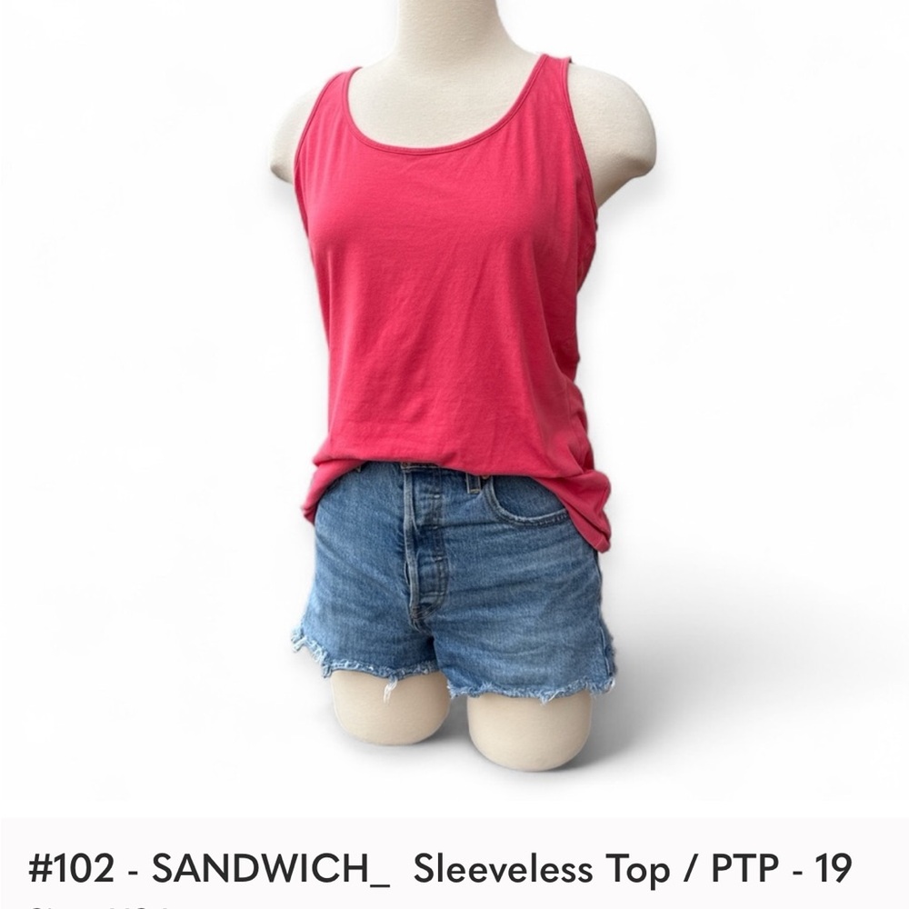 Sandwich Fuchsia Sleeveless Tank Top